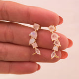 Moonstone Ear Climber Earrings ~ 18k Gold Plated ~ ME062 - Maresia Jewelry