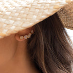Moonstone Ear Climber Earrings ~ 18k Gold Plated ~ ME062 - Maresia Jewelry