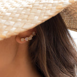 Moonstone Ear Climber Earrings ~ 18k Gold Plated ~ ME062 - Maresia Jewelry