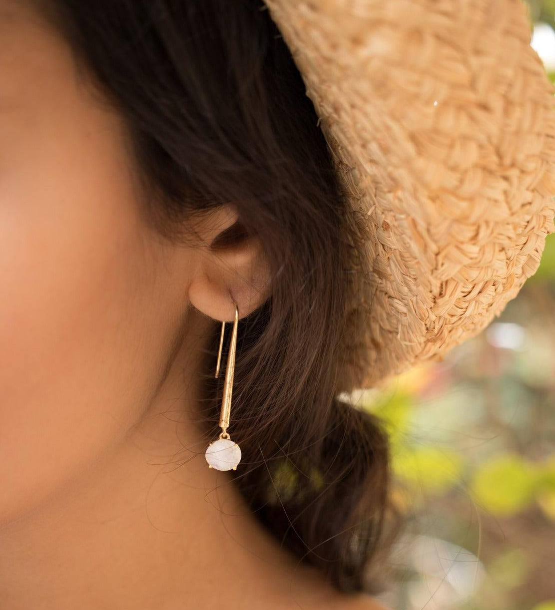 Moonstone Earrings ~ 18k Gold Plated~ME090 - Maresia Jewelry