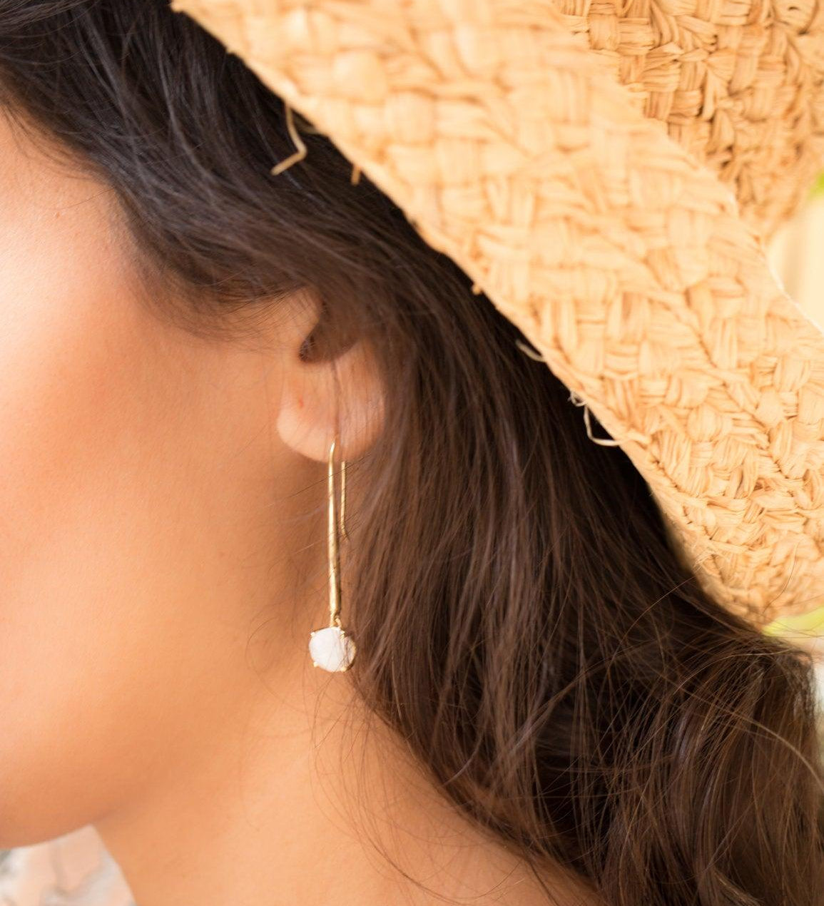 Moonstone Earrings ~ 18k Gold Plated~ME090 - Maresia Jewelry