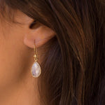 Moonstone Earrings ~ Gold Vermeil ~ME112 - Maresia Jewelry