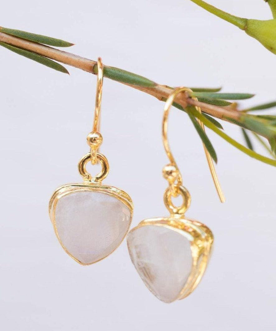Moonstone Earrings ~ Gold Vermeil  ~ ME116 - Maresia Jewelry