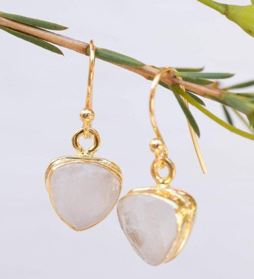 Moonstone Earrings ~ Gold Vermeil  ~ ME116 - Maresia Jewelry