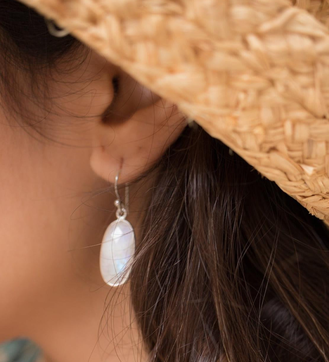Moonstone Earrings ~ Sterling Silver 925~ME075 - Maresia Jewelry