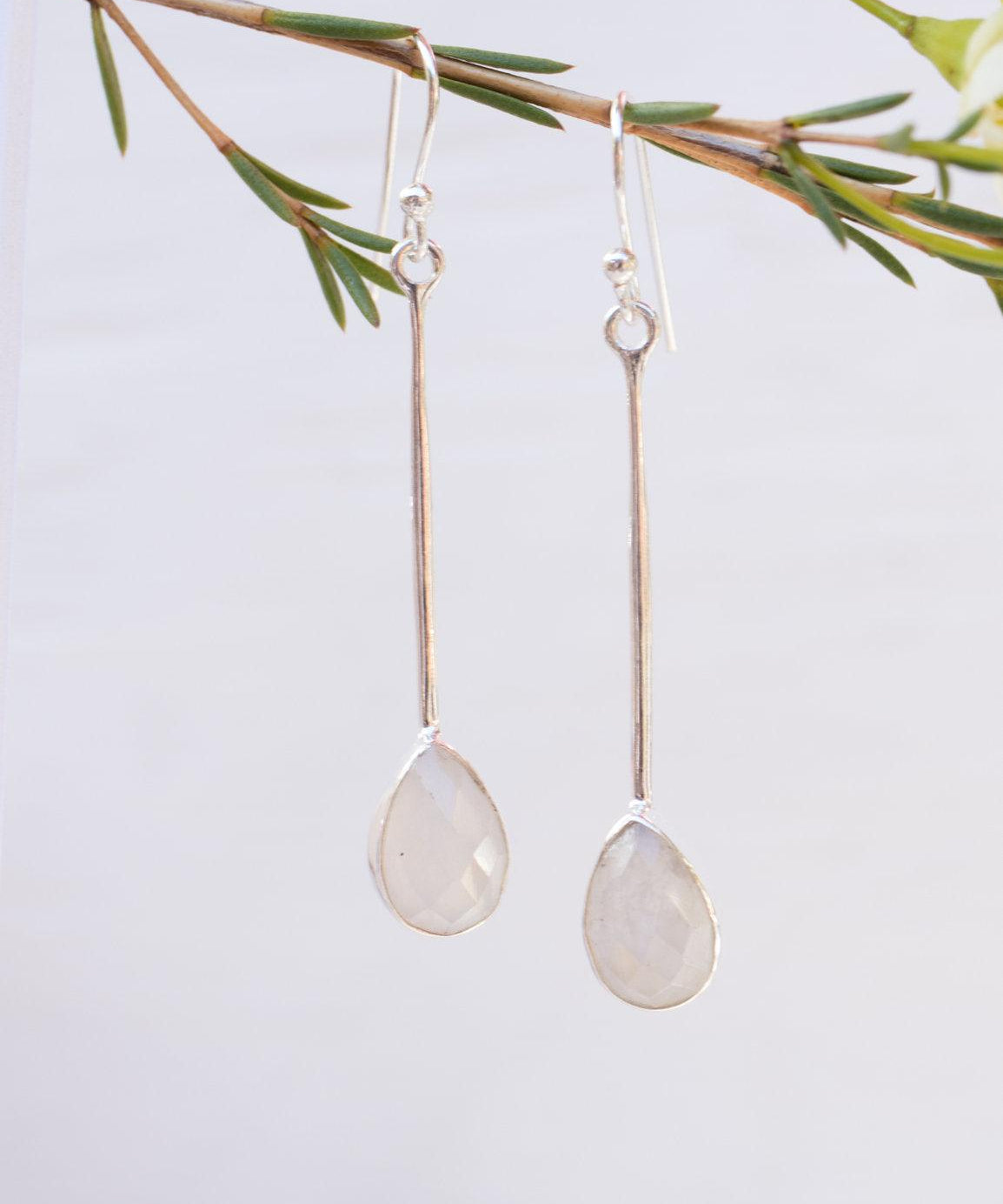 Moonstone Earrings ~ Sterling Silver 925  ~ ME134 - Maresia Jewelry