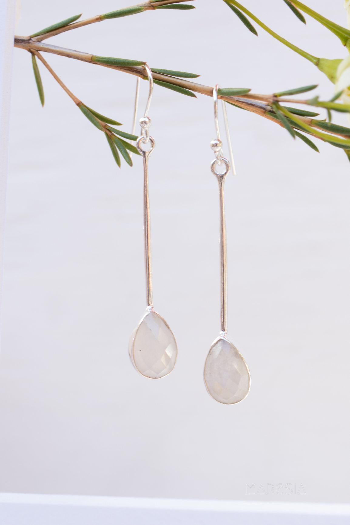 Moonstone Earrings ~ Sterling Silver 925  ~ ME134 - Maresia Jewelry