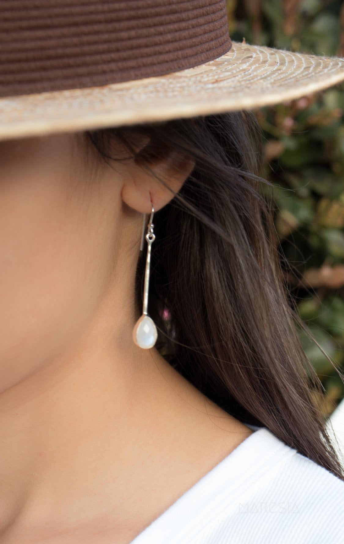 Moonstone Earrings ~ Sterling Silver 925  ~ ME134 - Maresia Jewelry