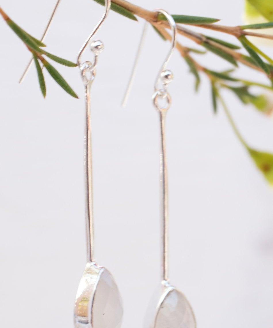 Moonstone Earrings ~ Sterling Silver 925  ~ ME134 - Maresia Jewelry