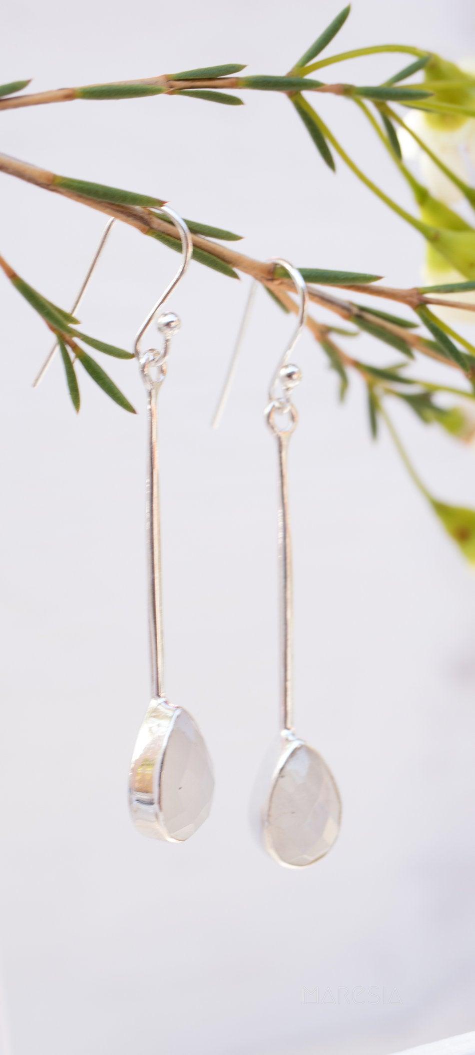 Moonstone Earrings ~ Sterling Silver 925  ~ ME134 - Maresia Jewelry