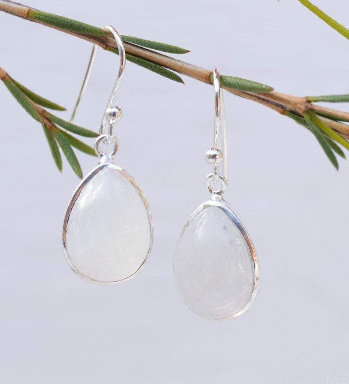 Moonstone Earrings ~ Sterling Silver 925 ~ ME142 - Maresia Jewelry