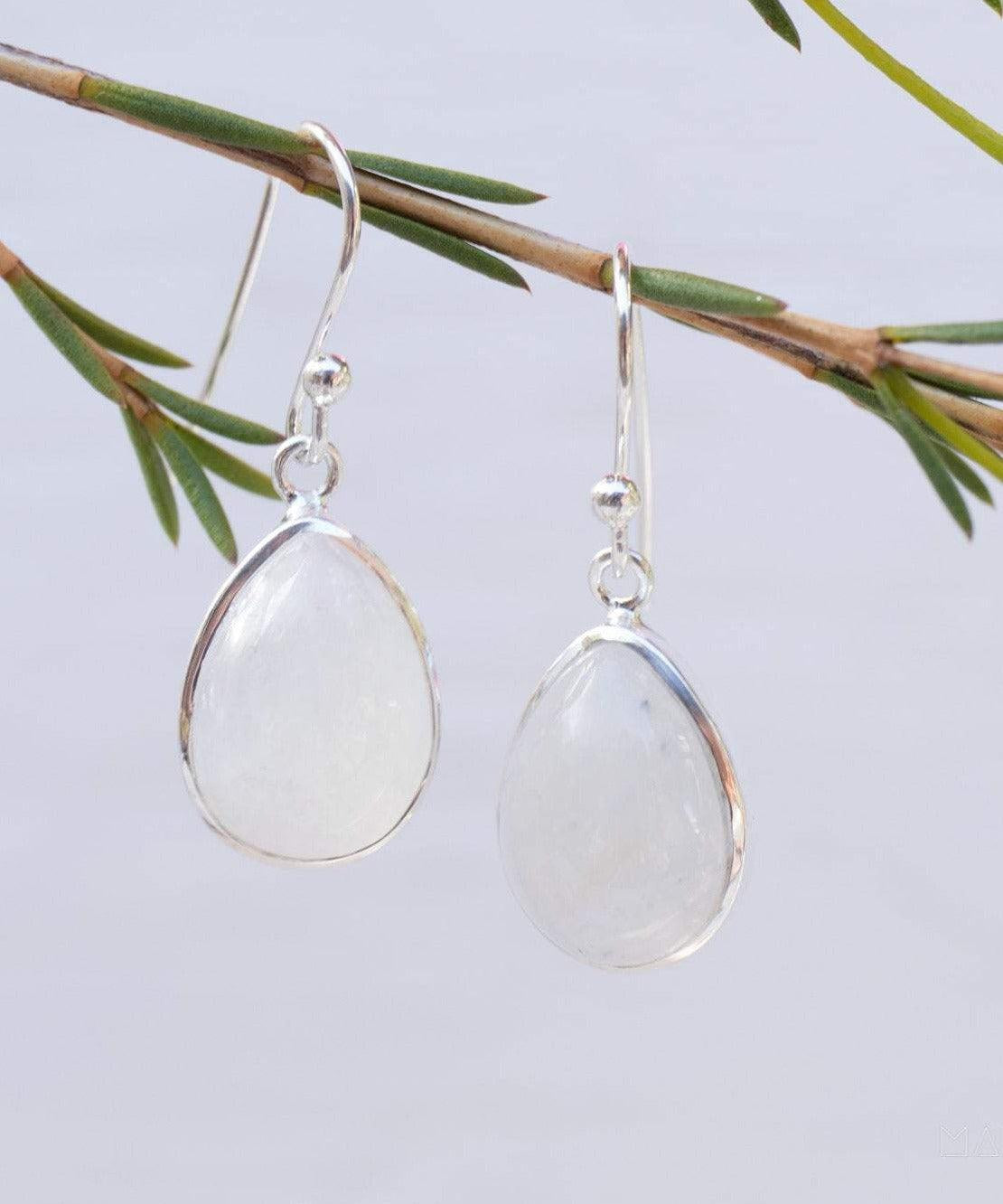 Moonstone Earrings ~ Sterling Silver 925 ~ ME142 - Maresia Jewelry