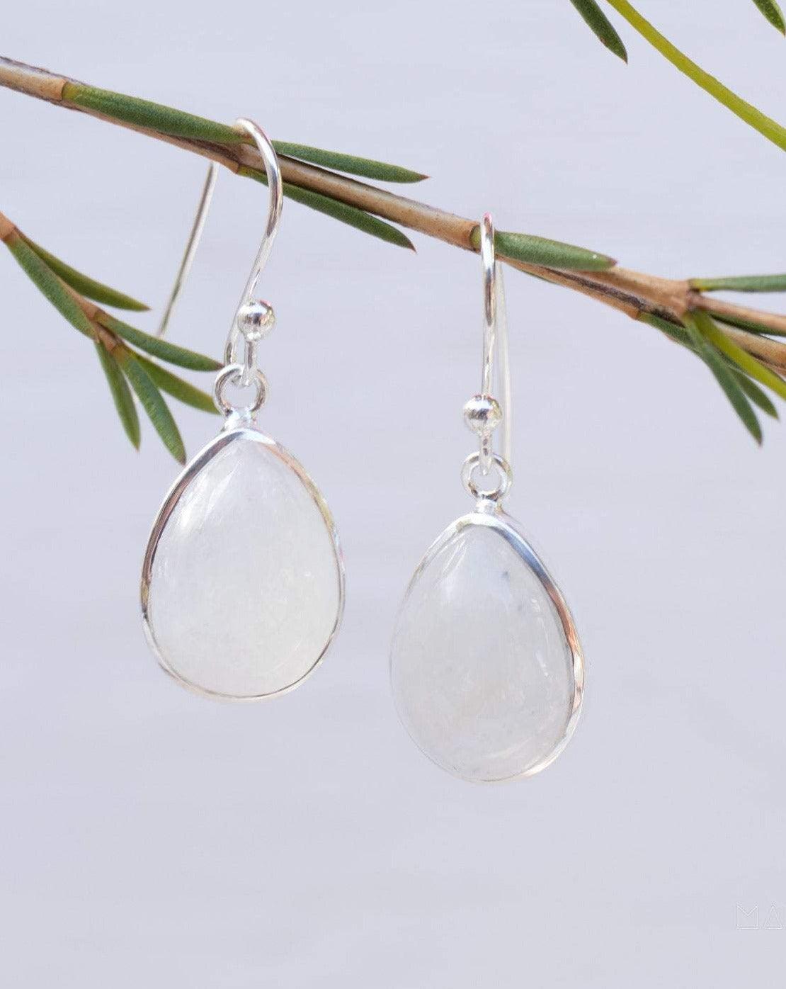 Moonstone Earrings ~ Sterling Silver 925 ~ ME142 - Maresia Jewelry