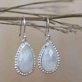 Moonstone Earrings ~ Sterling Silver 925 ~ June Birthstone ~ Gemstone ~ Dangle ~ Handmade ~ Jewelry ~ Tear Drop ~ Maresia ~ Boho ~ ME195