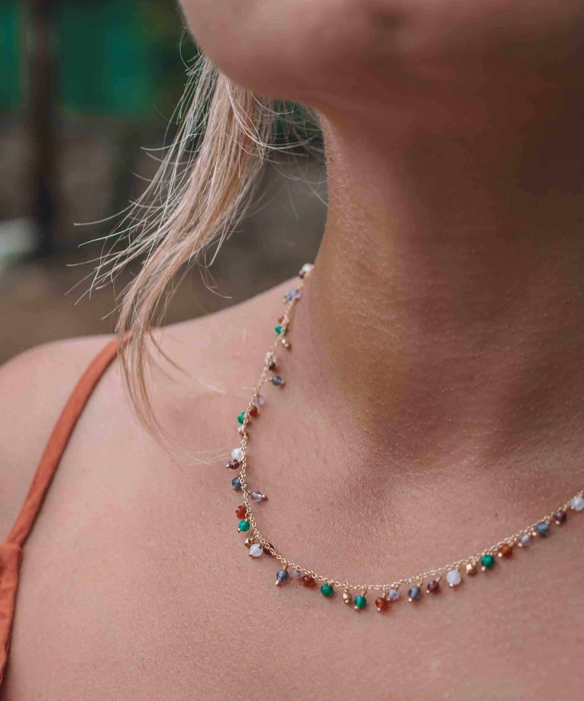 Moonstone, Garnet, Amethyst Choker ~ Gold Vermeil or Sterling Silver ~ Choker ~ Jewelry ~ Gift For Her ~ Minimalist~ Handmade~MN110