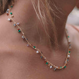Moonstone, Garnet, Amethyst Choker ~ Gold Vermeil or Sterling Silver ~ Choker ~ Jewelry ~ Gift For Her ~ Minimalist~ Handmade~MN110