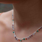 Moonstone, Garnet, Amethyst Choker ~ Gold Vermeil or Sterling Silver ~ Choker ~ Jewelry ~ Gift For Her ~ Minimalist~ Handmade~MN110