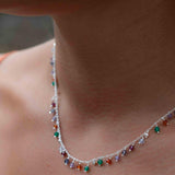 Moonstone, Garnet, Amethyst Choker ~ Gold Vermeil or Sterling Silver ~ Choker ~ Jewelry ~ Gift For Her ~ Minimalist~ Handmade~MN110