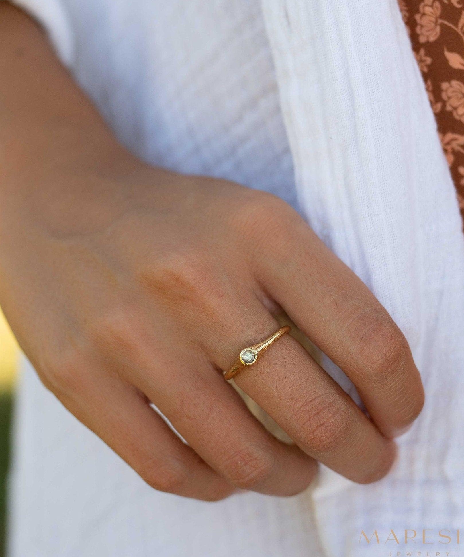 Moonstone Gold Ring ~ Delicate ~ 18k Gold Plated ~ Handmade ~ Gemstone~Statement ~Everyday~ Hippie~Bohemian~June Birthstone~Stackable MR332
