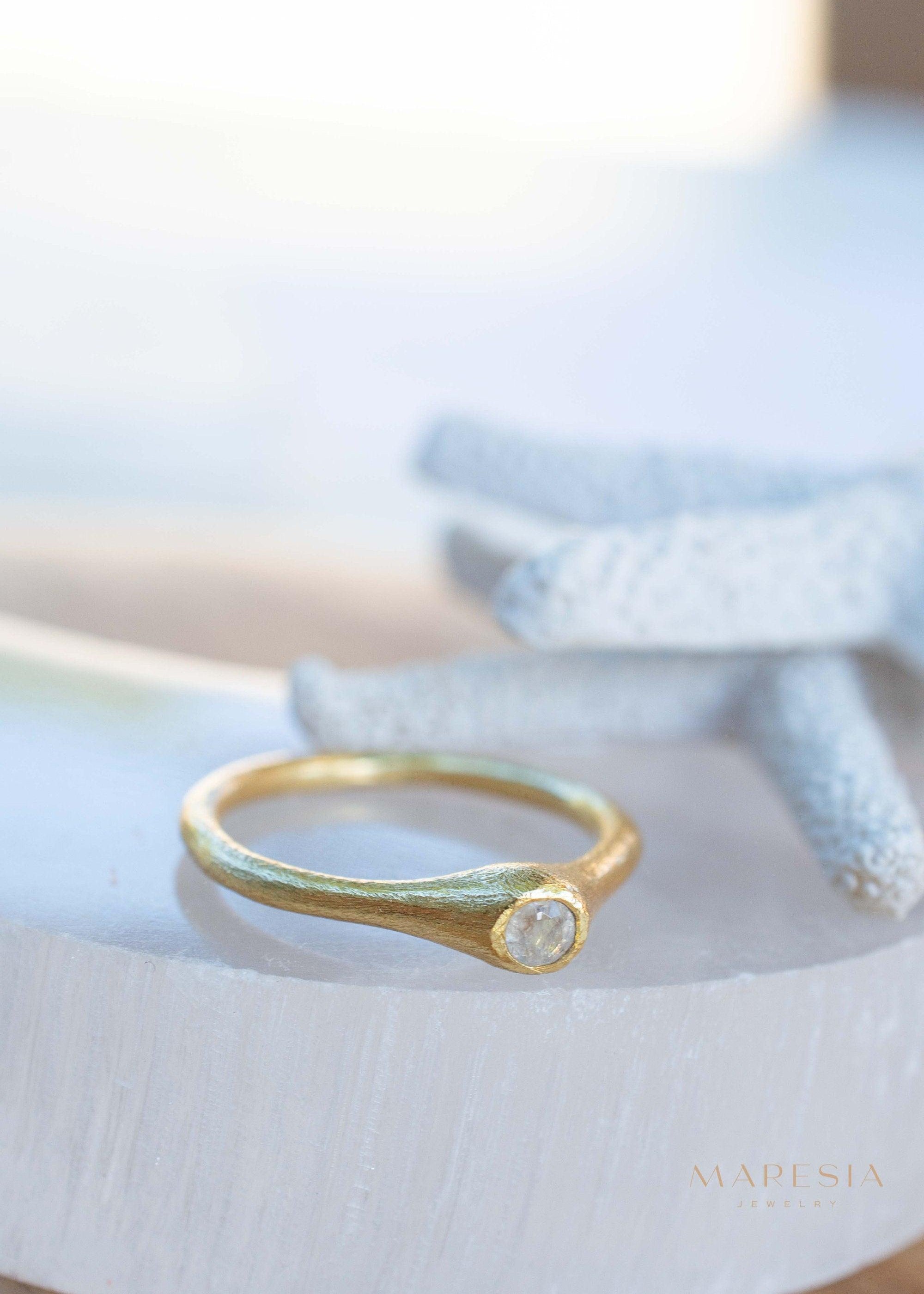 Moonstone Gold Ring ~ Delicate ~ 18k Gold Plated ~ Handmade ~ Gemstone~Statement ~Everyday~ Hippie~Bohemian~June Birthstone~Stackable MR332