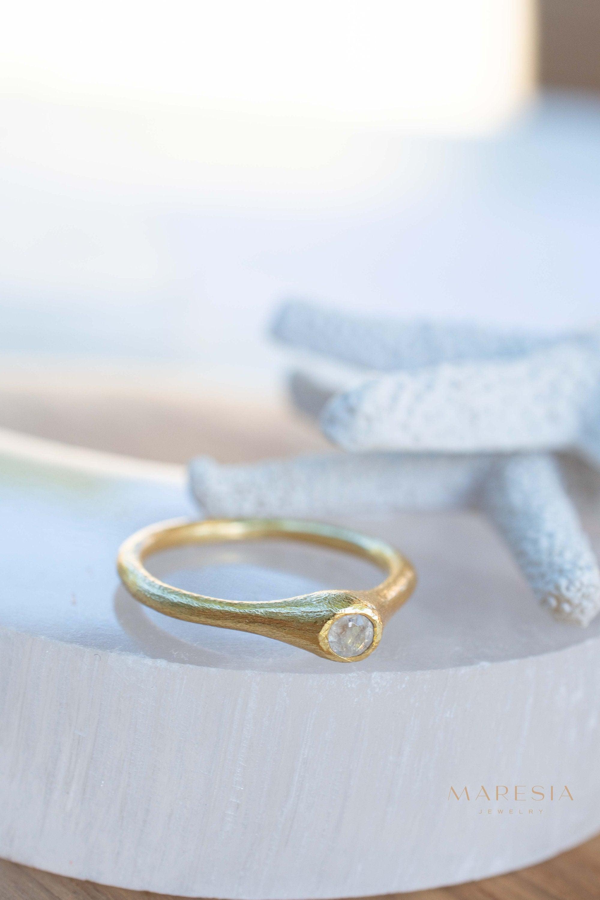 Moonstone Gold Ring ~ Delicate ~ 18k Gold Plated ~ Handmade ~ Gemstone~Statement ~Everyday~ Hippie~Bohemian~June Birthstone~Stackable MR332