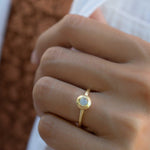 Moonstone Gold Ring ~ Delicate ~ 18k Gold Plated ~ Handmade ~ Gemstone~Statement ~Everyday~ Hippie~Bohemian~June Birthstone~Stackable MR336
