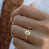 Moonstone Gold Ring ~ Delicate ~ 18k Gold Plated ~ Handmade ~ Gemstone~Statement ~Everyday~ Hippie~Bohemian~June Birthstone~Stackable MR336