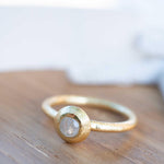 Moonstone Gold Ring ~ Delicate ~ 18k Gold Plated ~ Handmade ~ Gemstone~Statement ~Everyday~ Hippie~Bohemian~June Birthstone~Stackable MR336