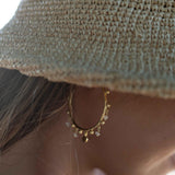 Moonstone Hoop Earrings 18k Gold Plated Earrings ~ Gemstone ~ Post ~Boho design ~ Handmade ~ Jewelry ~ Gift for her ~ ME214