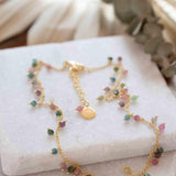 Moonstone, Labradorite, Aqua Chalcedony, Tourmaline or Turquoise Choker Necklace ~ Gold Plated 18k ~Jewelry ~ Minimalist ~Layered ~ MN132