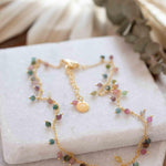 Moonstone, Labradorite, Aqua Chalcedony, Tourmaline or Turquoise Choker Necklace ~ Gold Plated 18k ~Jewelry ~ Minimalist ~Layered ~ MN133