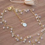 Moonstone, Labradorite, Aqua Chalcedony, Tourmaline or Turquoise Choker Necklace ~ Gold Plated 18k ~Jewelry ~ Minimalist ~Layered ~ MN133