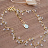 Moonstone, Labradorite, Aqua Chalcedony, Tourmaline or Turquoise Choker Necklace ~ Gold Plated 18k ~Jewelry ~ Minimalist ~Layered ~ MN133