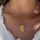Moonstone, Larimar or Turquoise Necklace ~ Pendant ~ Gold Plated ~ Minimalist ~ Boho ~MN146