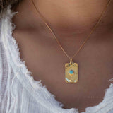 Moonstone, Larimar or Turquoise Necklace ~ Pendant ~ Gold Plated ~ Minimalist ~ Boho ~MN146