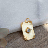 Moonstone, Larimar or Turquoise Necklace ~ Pendant ~ Gold Plated ~ Minimalist ~ Boho ~MN146