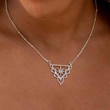 Moonstone Mandala Necklace ~ Sterling Silver 925 ~Jewelry ~ Beaded Chain ~ Minimalist~ Handmade~ Thin Chain~ Delicate ~Layered ~ MN071