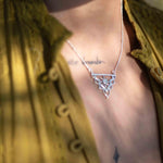 Moonstone Mandala Necklace ~ Sterling Silver 925 ~Jewelry ~ Beaded Chain ~ Minimalist~ Handmade~ Thin Chain~ Delicate ~Layered ~ MN071
