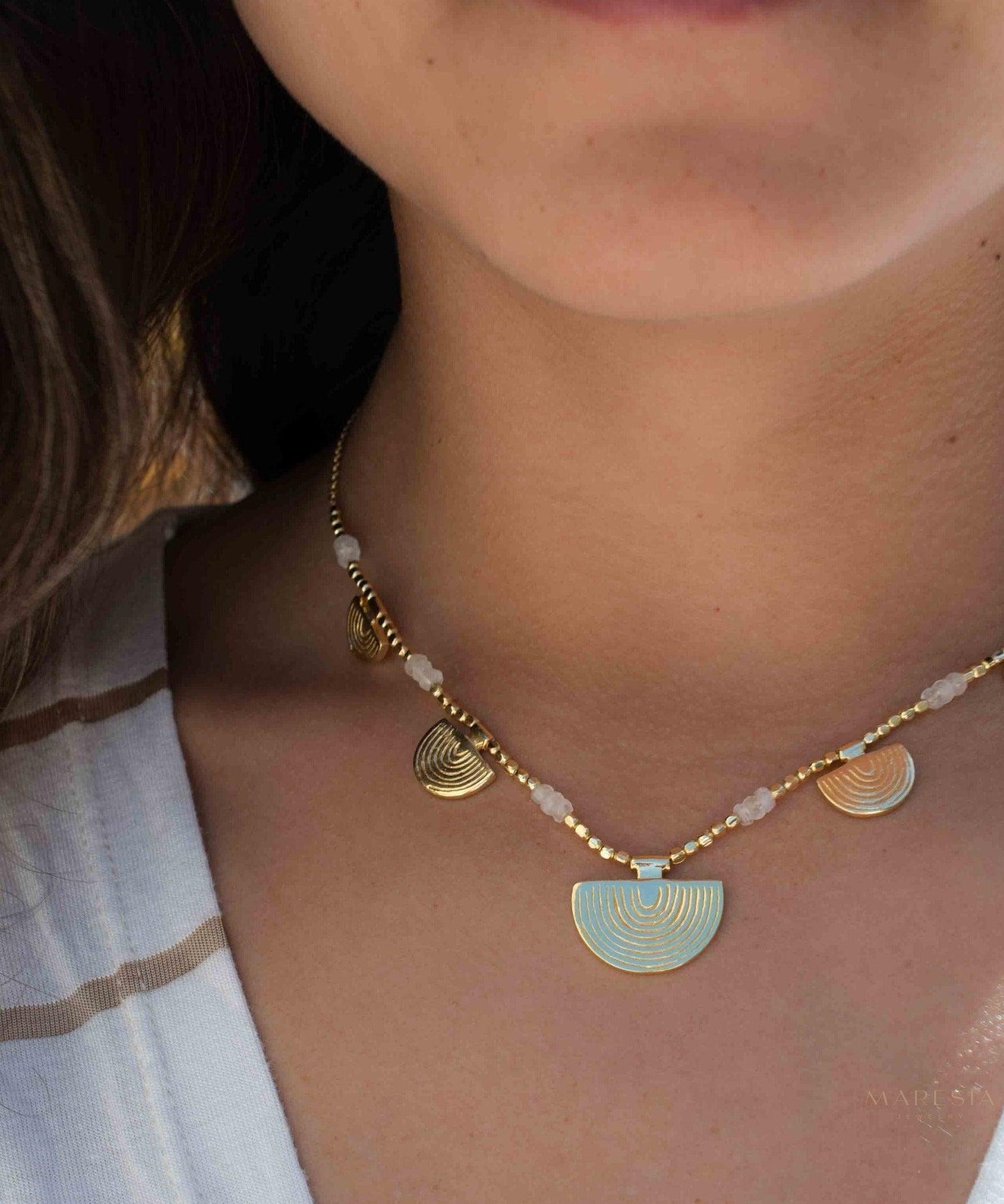 Moonstone Necklace ~ Gold Plated 18k ~Jewelry ~ Gift For Her ~ Minimalist~ Handmade~ Thin Chain~ Delicate ~Layered ~ MN138