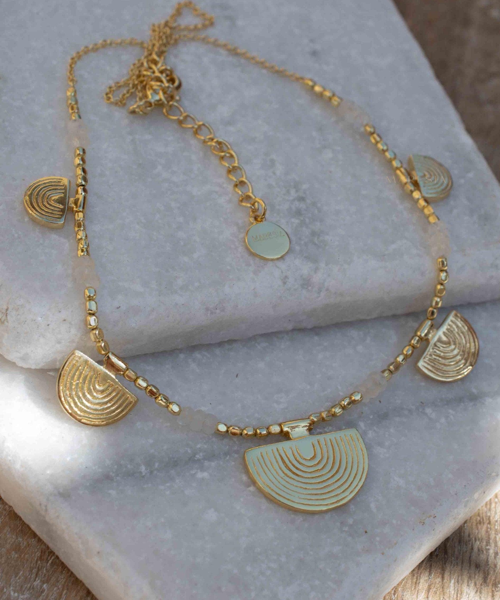 Moonstone Necklace ~ Gold Plated 18k ~Jewelry ~ Gift For Her ~ Minimalist~ Handmade~ Thin Chain~ Delicate ~Layered ~ MN138