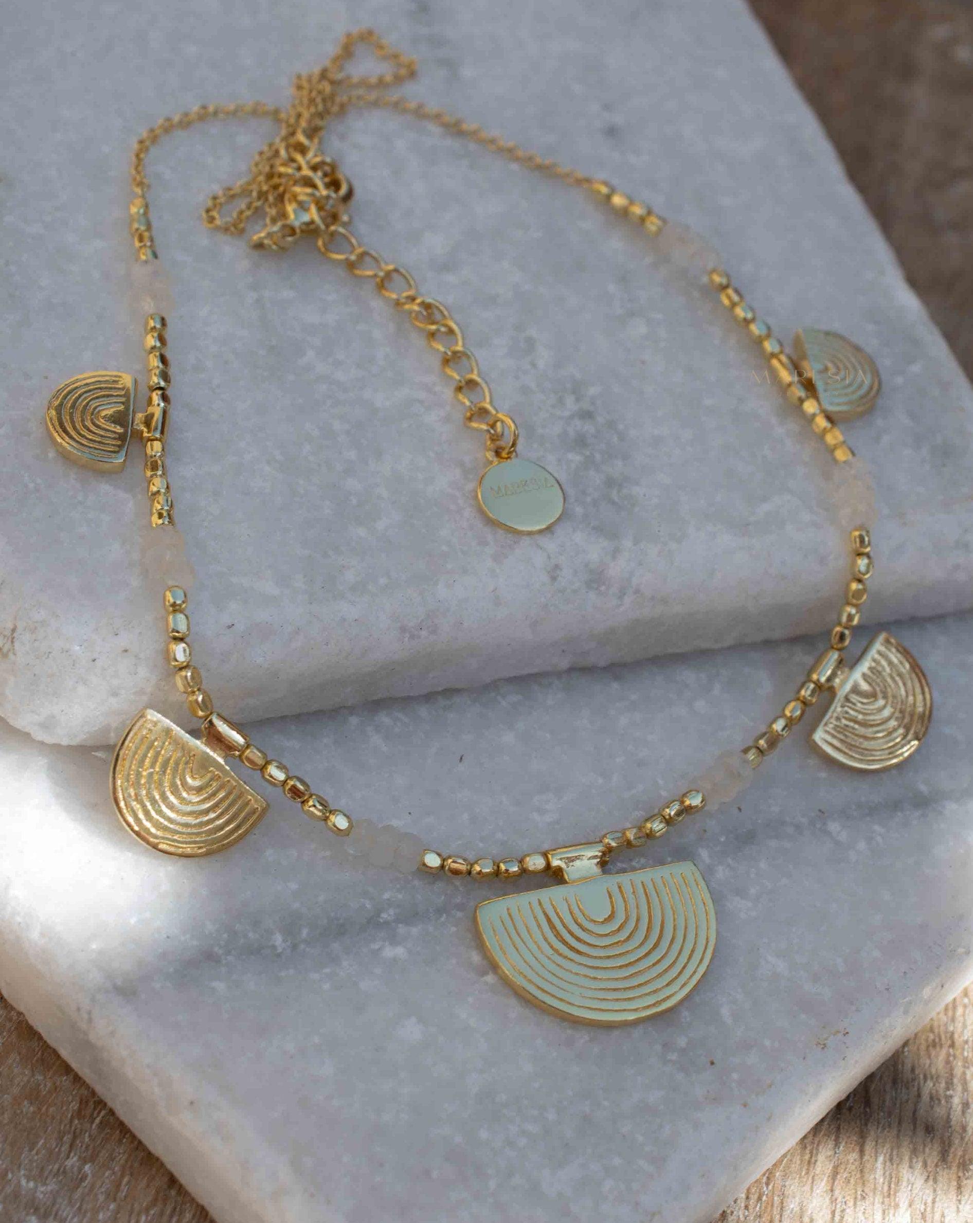 Moonstone Necklace ~ Gold Plated 18k ~Jewelry ~ Gift For Her ~ Minimalist~ Handmade~ Thin Chain~ Delicate ~Layered ~ MN138