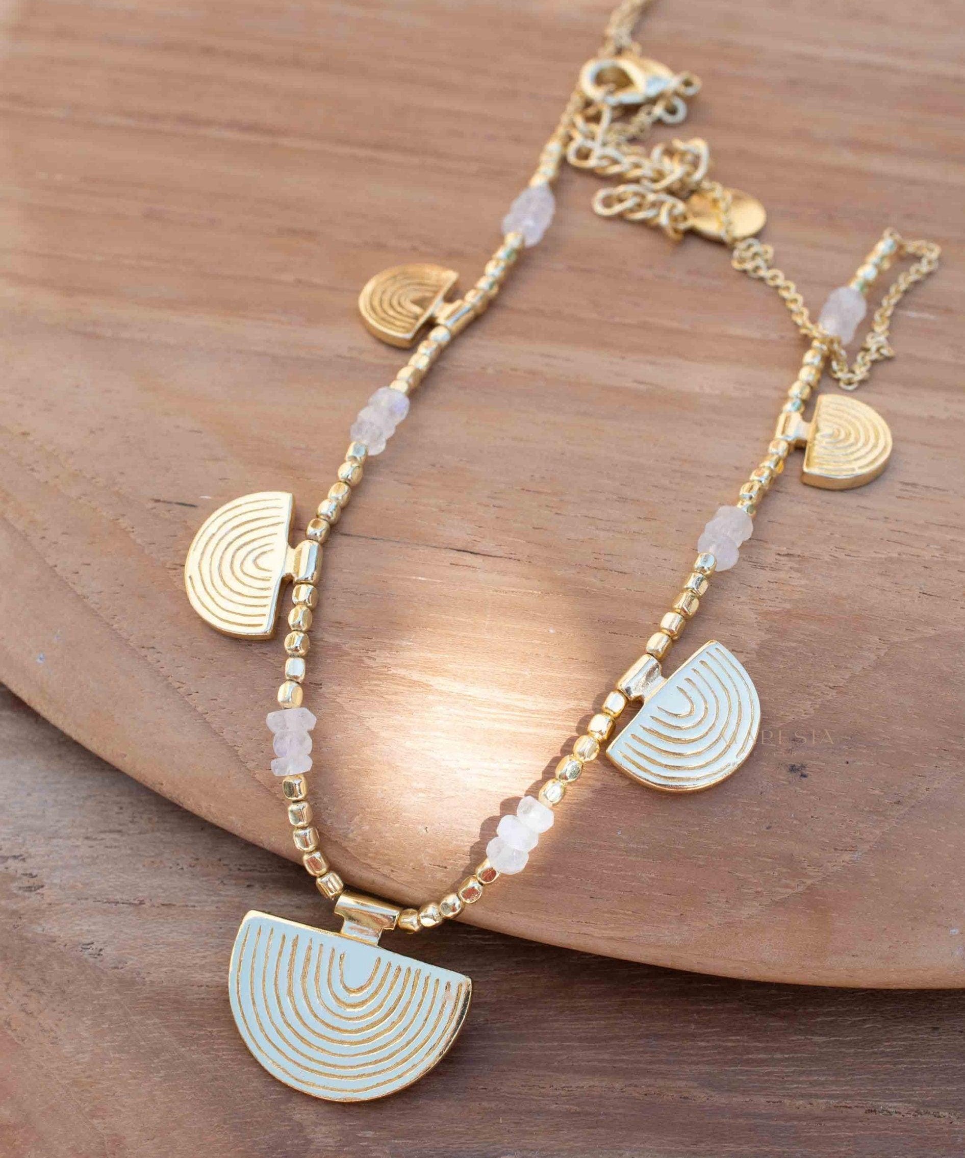 Moonstone Necklace ~ Gold Plated 18k ~Jewelry ~ Gift For Her ~ Minimalist~ Handmade~ Thin Chain~ Delicate ~Layered ~ MN138