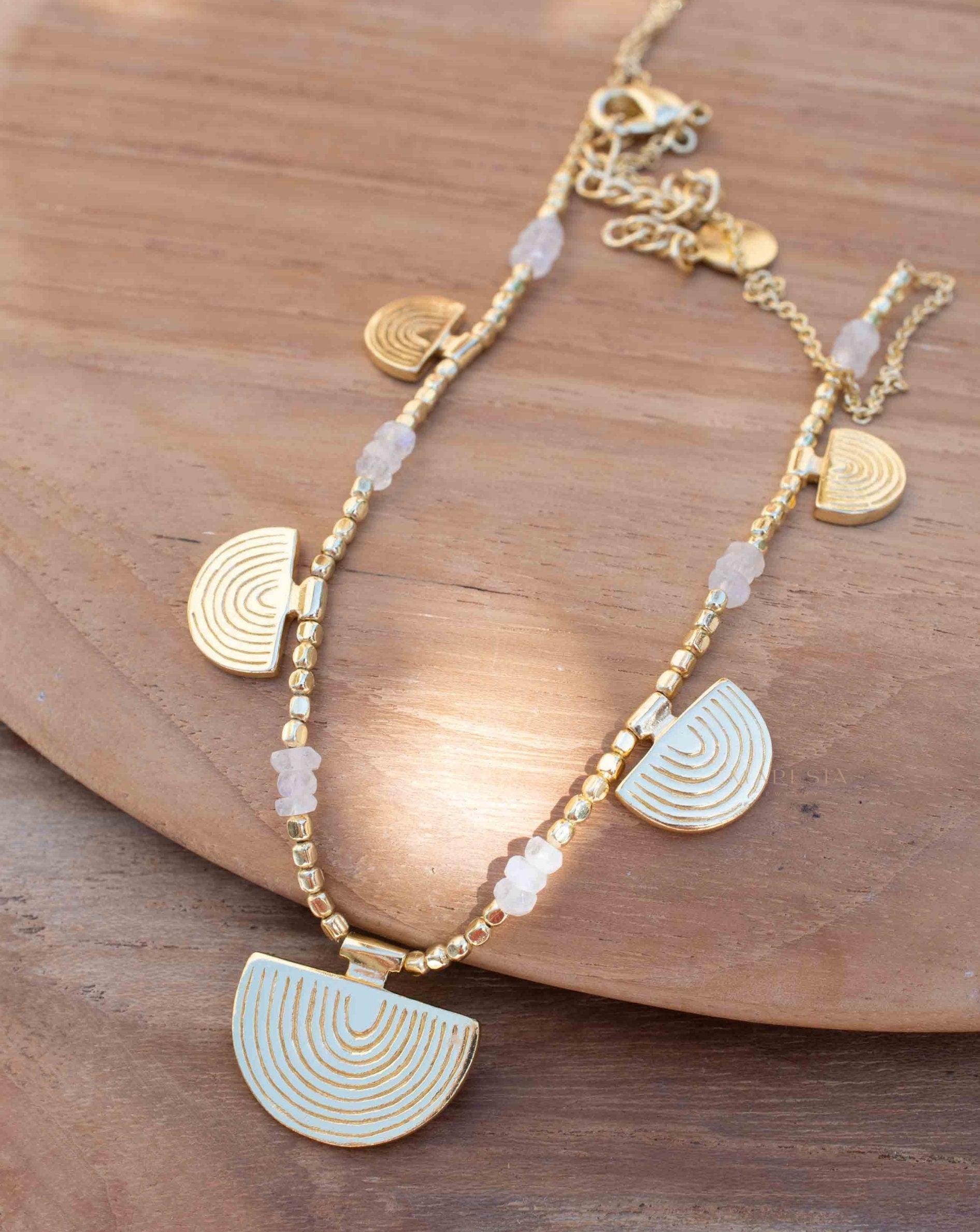 Moonstone Necklace ~ Gold Plated 18k ~Jewelry ~ Gift For Her ~ Minimalist~ Handmade~ Thin Chain~ Delicate ~Layered ~ MN138