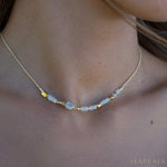 Moonstone Necklace ~ Gold Plated 18k ~Jewelry ~ Gift For Her ~ Minimalist~ Handmade~ Thin Chain~ Delicate ~Layered ~ MN141