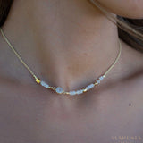 Moonstone Necklace ~ Gold Plated 18k ~Jewelry ~ Gift For Her ~ Minimalist~ Handmade~ Thin Chain~ Delicate ~Layered ~ MN141