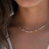 Moonstone Necklace ~ Gold Plated 18k ~Jewelry ~ Gift For Her ~ Minimalist~ Handmade~ Thin Chain~ Delicate ~Layered ~ MN141