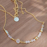 Moonstone Necklace ~ Gold Plated 18k ~Jewelry ~ Gift For Her ~ Minimalist~ Handmade~ Thin Chain~ Delicate ~Layered ~ MN141