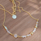 Moonstone Necklace ~ Gold Plated 18k ~Jewelry ~ Gift For Her ~ Minimalist~ Handmade~ Thin Chain~ Delicate ~Layered ~ MN141
