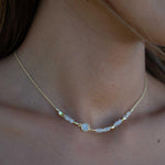 Moonstone Necklace ~ Gold Plated 18k ~Jewelry ~ Gift For Her ~ Minimalist~ Handmade~ Thin Chain~ Delicate ~Layered ~ MN141