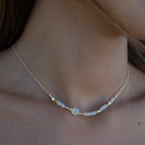 Moonstone Necklace ~ Gold Plated 18k ~Jewelry ~ Gift For Her ~ Minimalist~ Handmade~ Thin Chain~ Delicate ~Layered ~ MN141